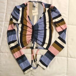 😘Stripped Cropped top by re vamped